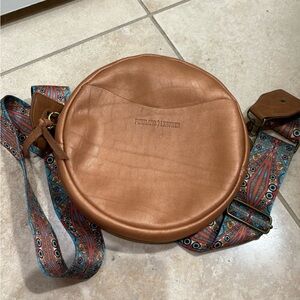 Portland Leather Brown Round Crossbody